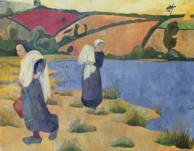 Wasvrouwen bij de Laita-rivier, nabij Pouldu, 1892 door Paul Sérusier